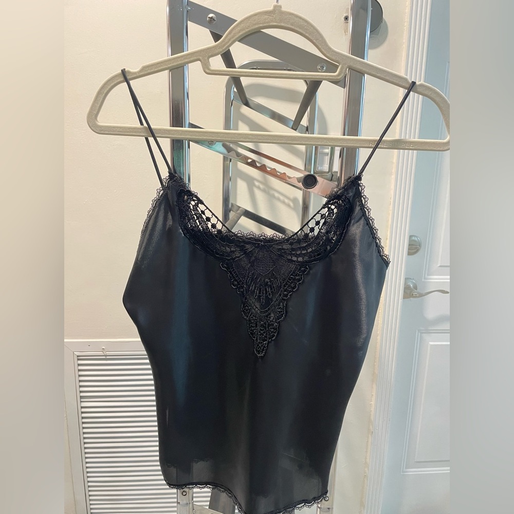 Sexy Black Satin Camisole